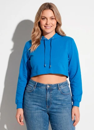 Quintess - Casaco Cropped com Ponteiras Azul - QUINTESS