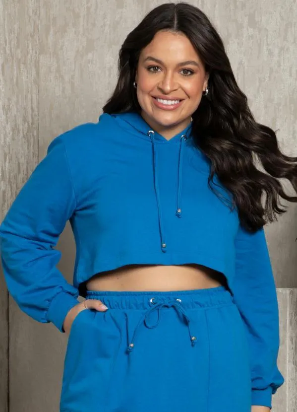 Quintess - Casaco Cropped com Ponteiras Azul 8