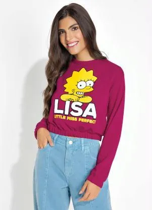 Casaco Cropped (Pink) com Estampa The Simpsons - undefined