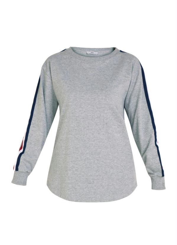 bonprix - Casaco de Moletinho com Faixa Cinza Mescla 5