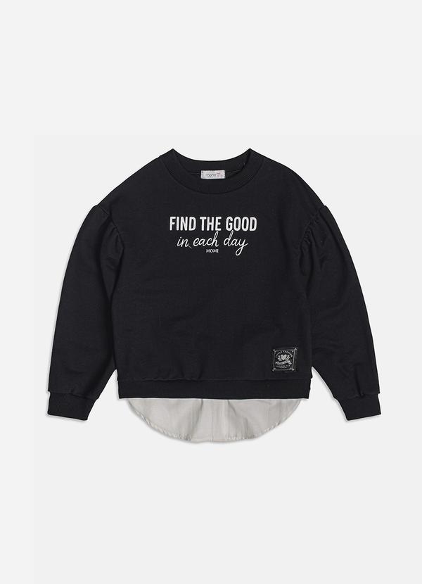 Momi - Casaco de Moletom Estampado Preto