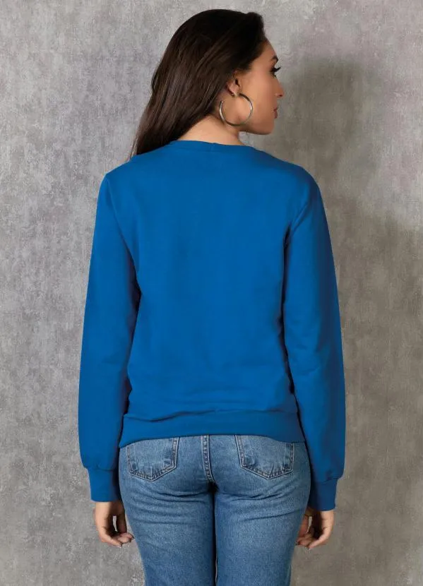 Moda Pop - Casaco em Moletinho Royal com Estampa 2