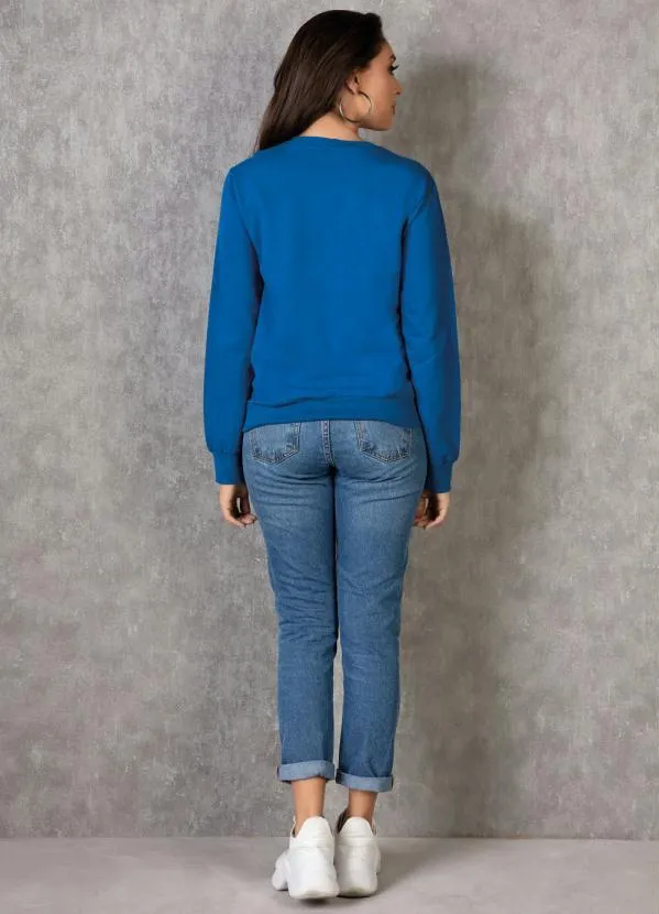 Moda Pop - Casaco em Moletinho Royal com Estampa 4