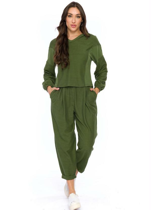 Doce Trama - Casaco em Moletom Rústico Verde 3