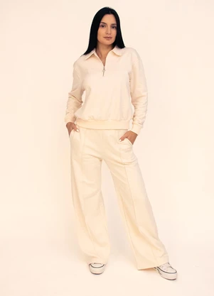 Briard - Casaco Feminino com Gola e Zíper Frontal Branco - BRIARD
