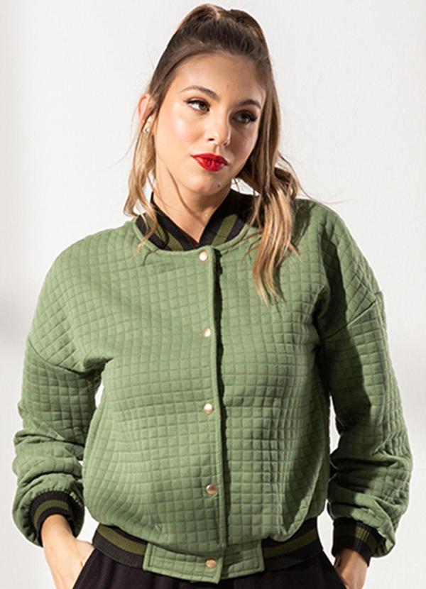 Habana - Casaco Feminino com Retilínea Verde