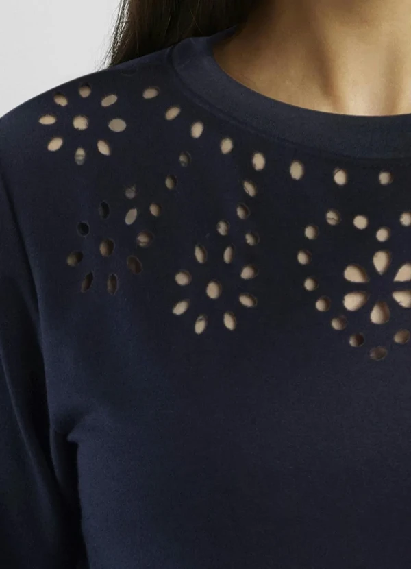 bonprix - Casaco Moletinho Azul Escuro 3