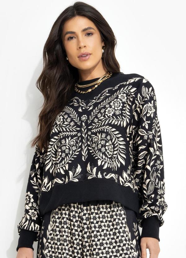 Farm - Casaco Moletom Borbolina Preto