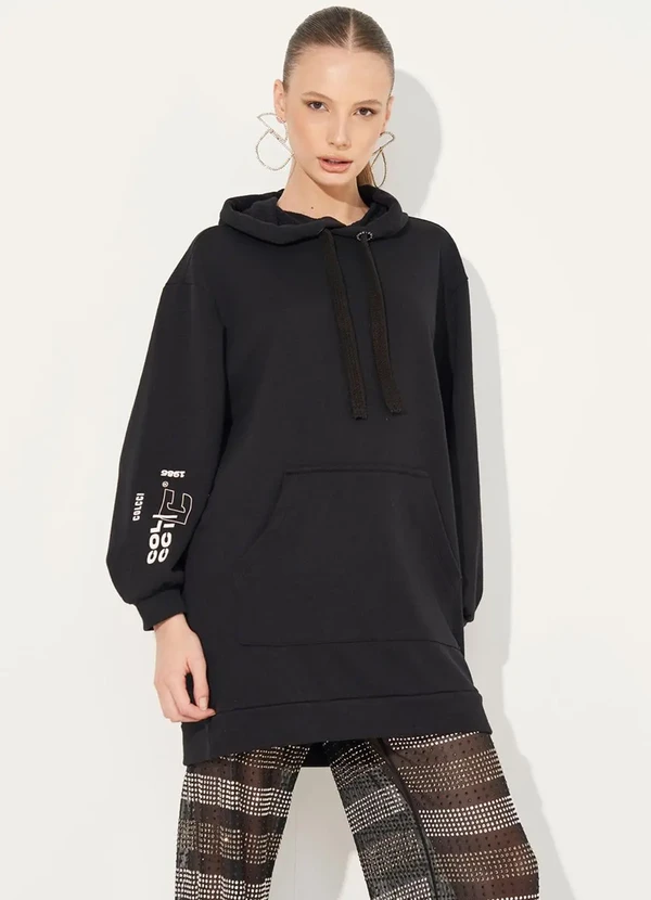 Colcci Casaco Moletom com Capuz Preto