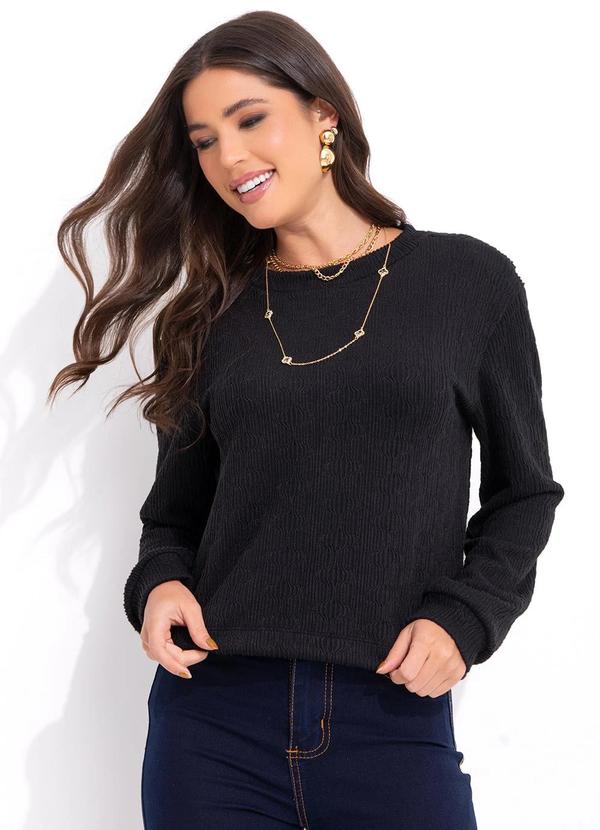 Bimini - Casaco Preto em Malha Jacquard 4