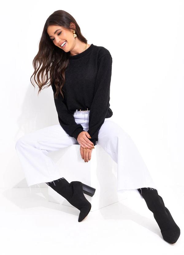 Bimini - Casaco Preto em Malha Jacquard 5