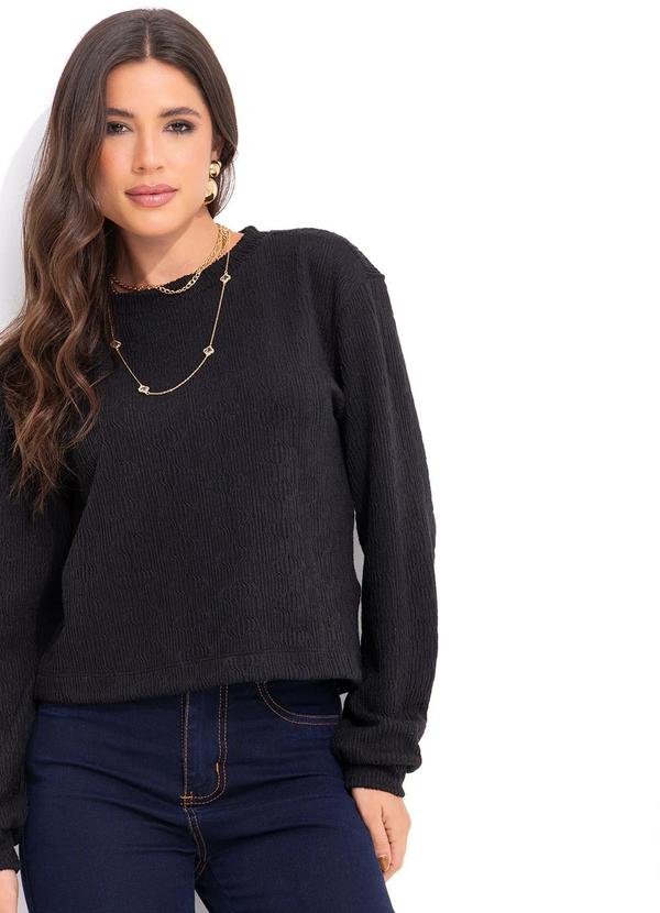 Bimini - Casaco Preto em Malha Jacquard 6