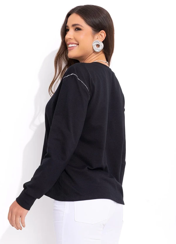 Bimini - Casaco Preto em Moletinho 4