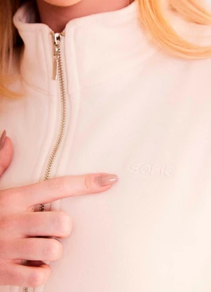 Sofie - Casaco Soft em Moletom Felpado com Zíper Branco - SOFIE