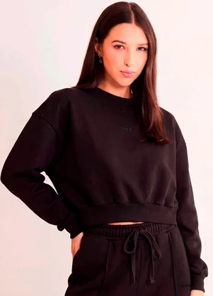 Sofie - Casaco Soft em Moletom Felpado Preto - SOFIE