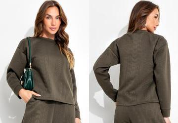 Casaco Verde Militar em Malha Colmia