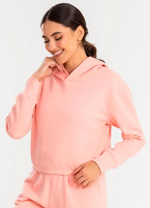 Meu Jeans - Cropped Moletom com Capuz Blush - MEU JEANS