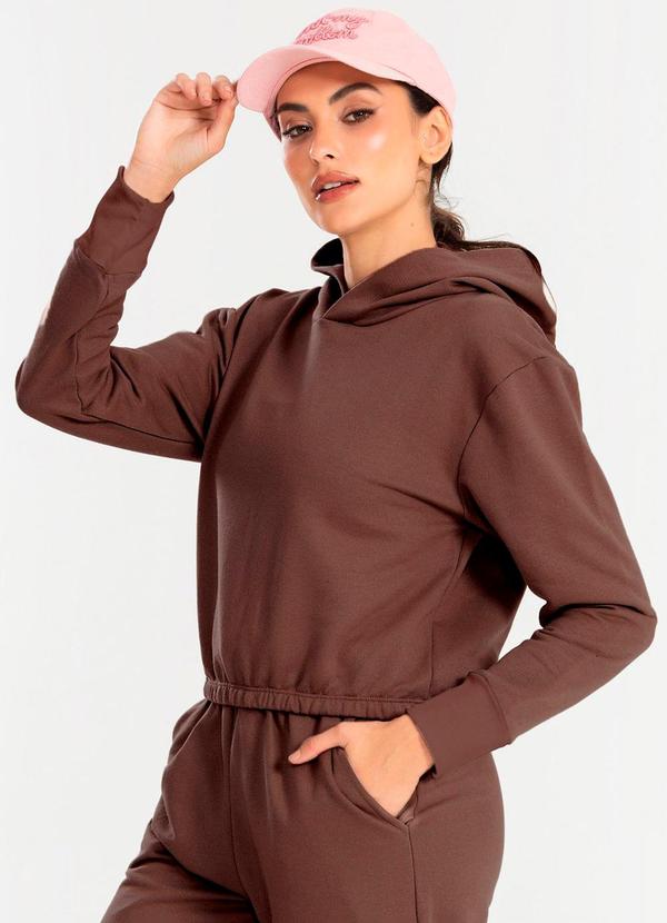 Meu Jeans - Cropped Moletom com Capuz Marinho