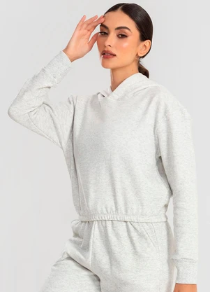 Meu Jeans - Cropped Moletom com Capuz Mescla Banana - MEU JEANS