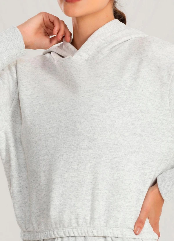 Meu Jeans - Cropped Moletom com Capuz Mescla Banana 5