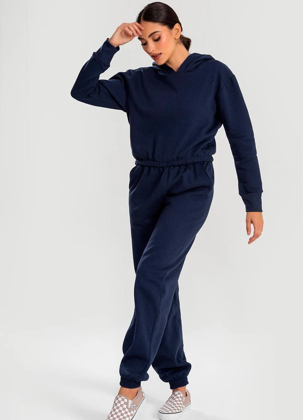 Meu Jeans - Cropped Moletom com Capuz Mescla Escuro 3