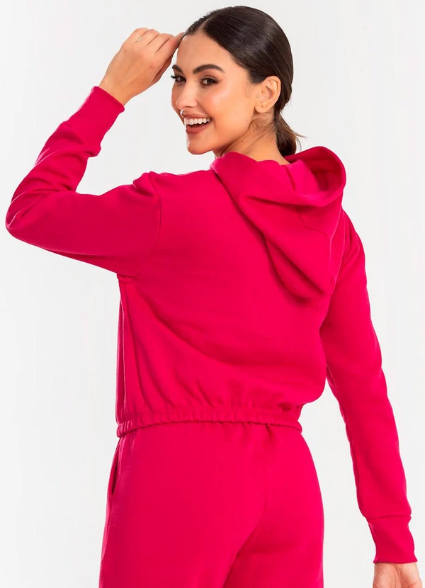 Meu Jeans - Cropped Moletom com Capuz Pink 2