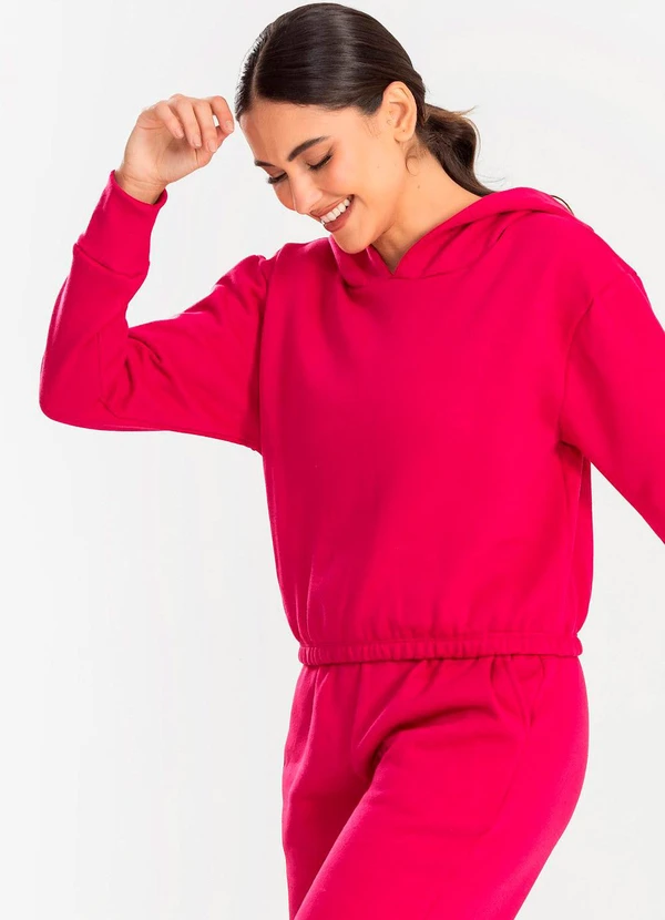Meu Jeans - Cropped Moletom com Capuz Pink 5