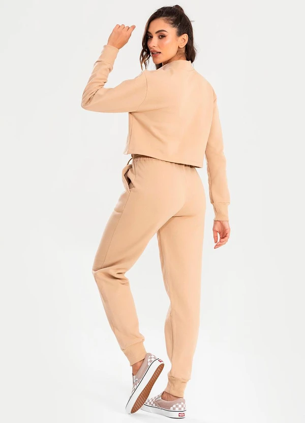 Meu Jeans - Cropped Moletom Gola Alta Cappuccino 4