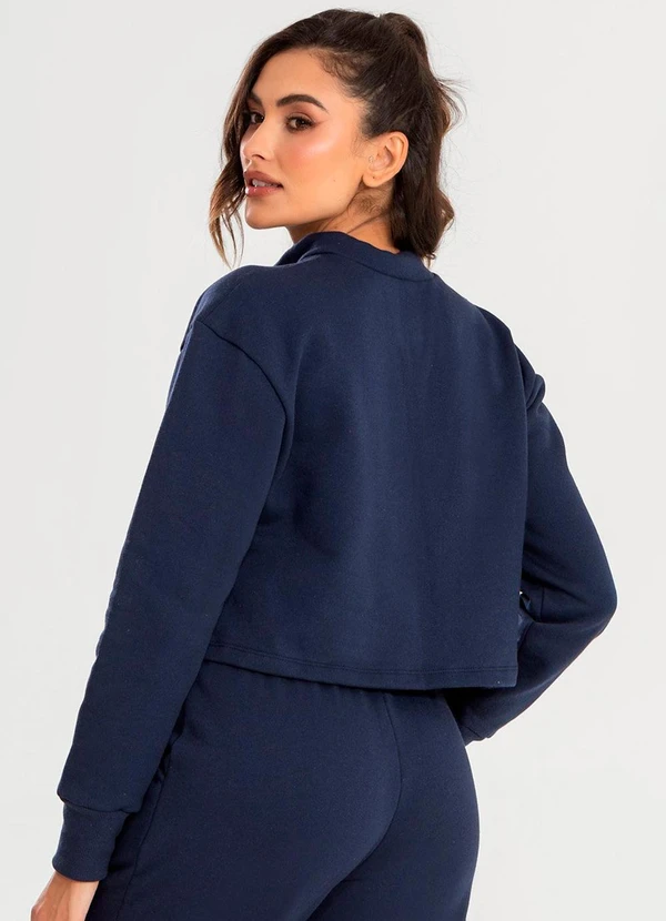 Meu Jeans - Cropped Moletom Gola Alta Marinho 2