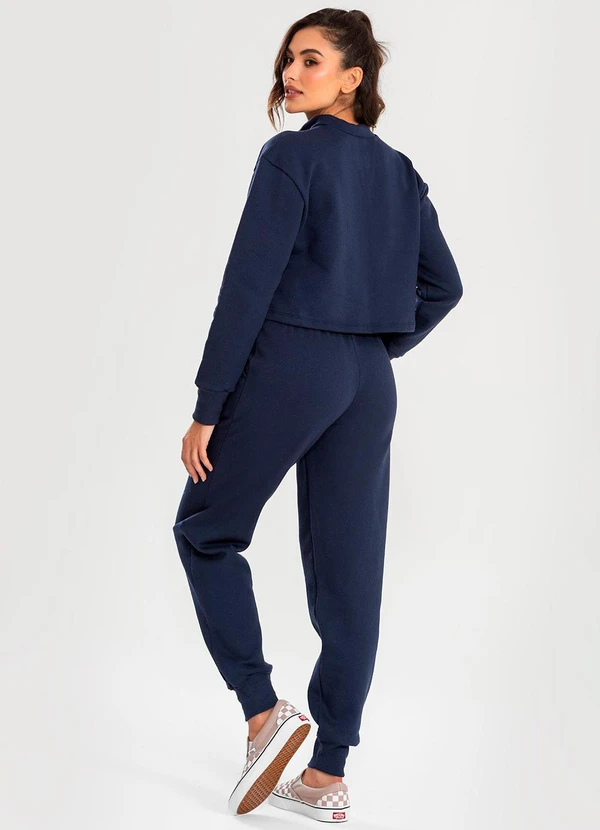 Meu Jeans - Cropped Moletom Gola Alta Marinho 4