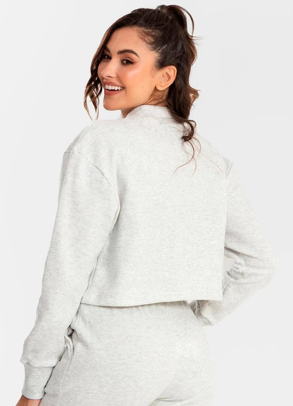 Meu Jeans - Cropped Moletom Gola Alta Mescla Banana 2