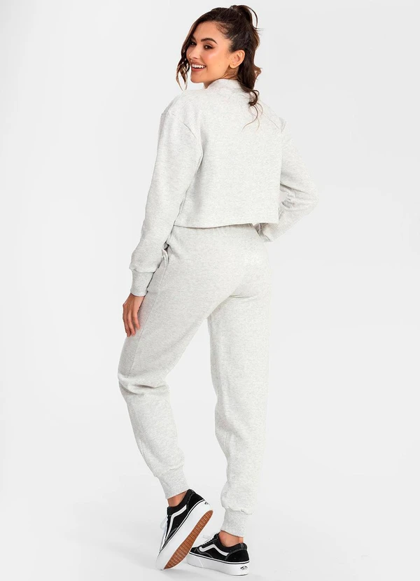 Meu Jeans - Cropped Moletom Gola Alta Mescla Banana 4