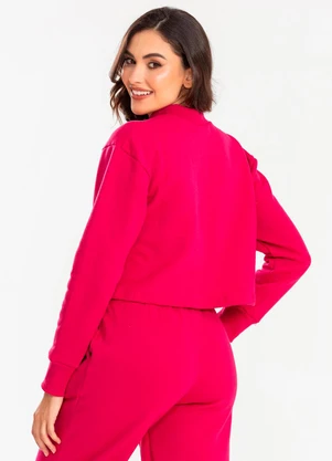 Meu Jeans - Cropped Moletom Gola Alta Pink - MEU JEANS