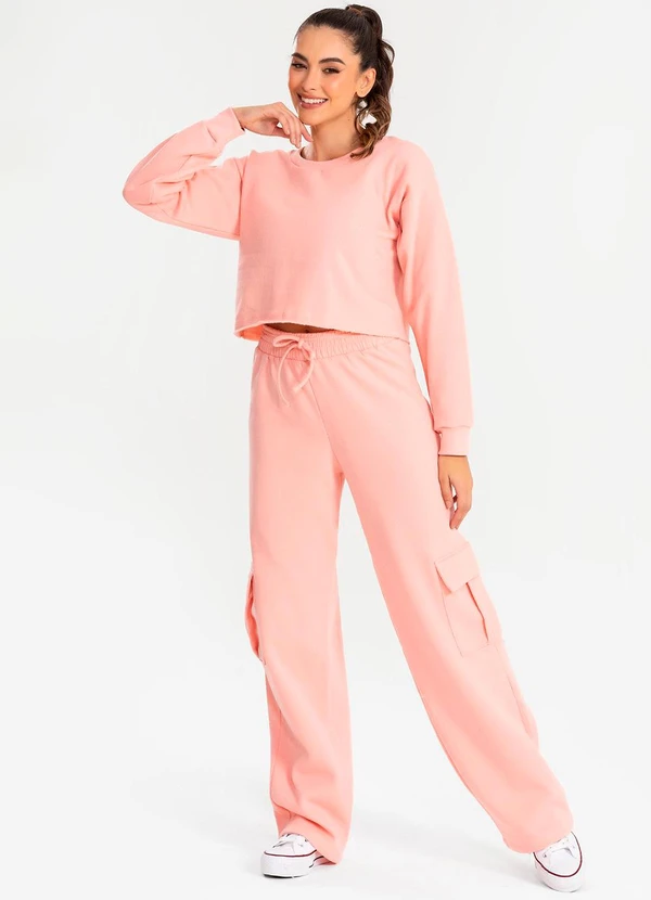 Meu Jeans - Cropped Moletom Manga Longa Evy Blush 3