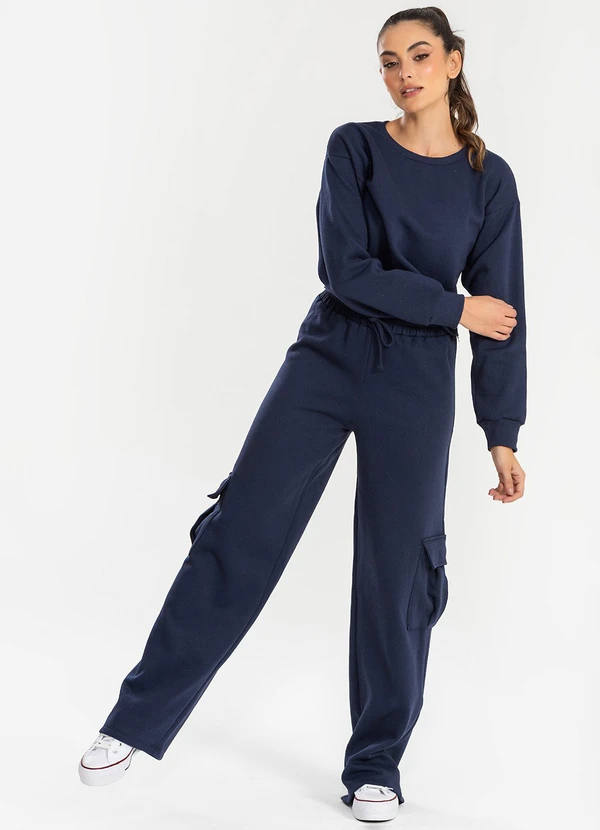 Meu Jeans - Cropped Moletom Manga Longa Evy Marinho 3