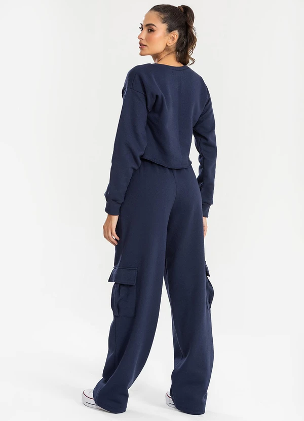 Meu Jeans - Cropped Moletom Manga Longa Evy Marinho 4