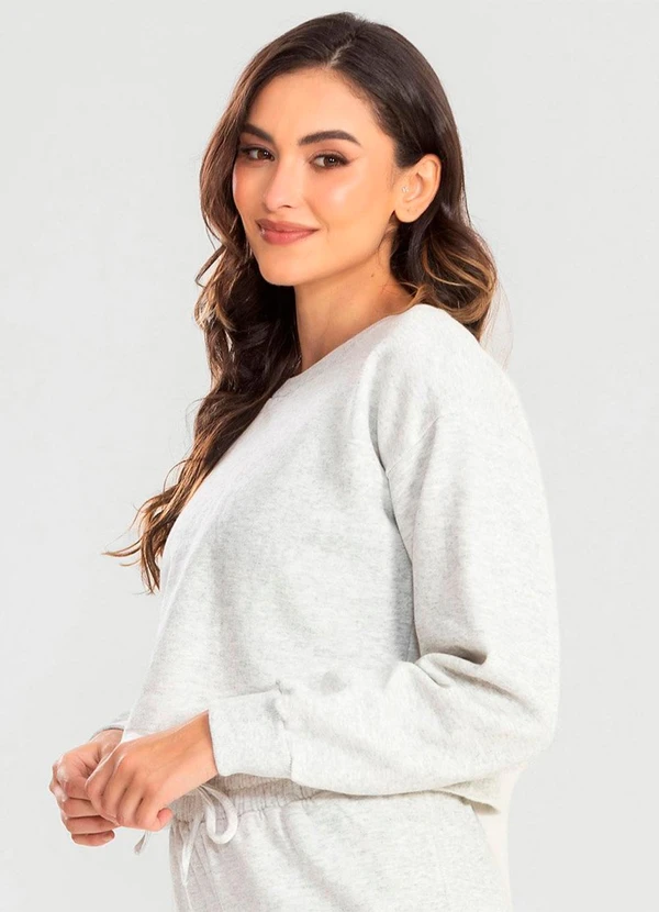 Meu Jeans - Cropped Moletom Manga Longa Evy Mescla Banana 5