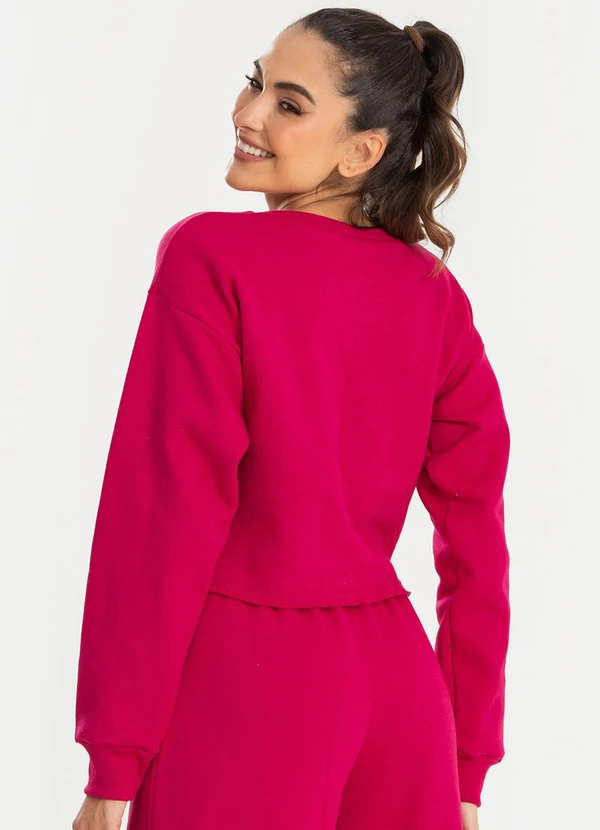 Meu Jeans - Cropped Moletom Manga Longa Evy Pink 2