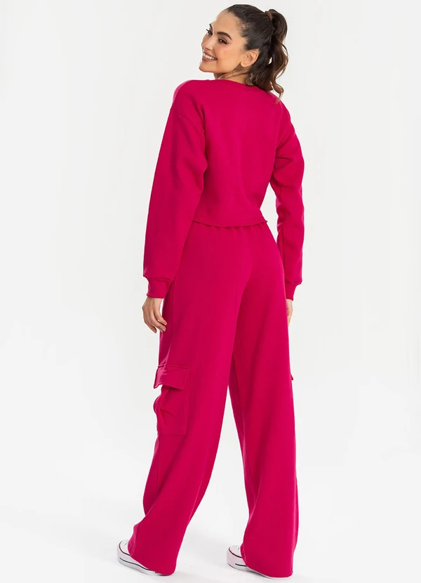 Meu Jeans - Cropped Moletom Manga Longa Evy Pink 4