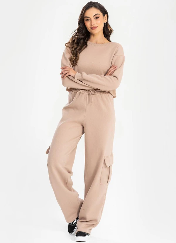 Meu Jeans - Cropped Moletom Manga Longa Evy Terra 3