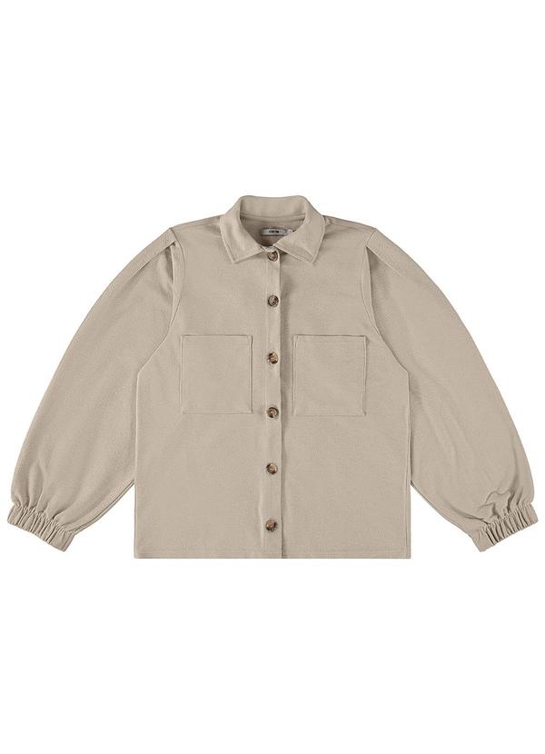 Enfim - Jaqueta Camisa Feminina em Moletom Marrom