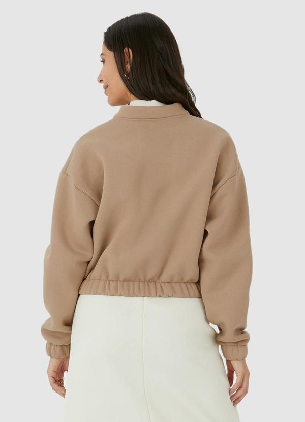 Malwee - Jaqueta Feminina Bomber em Moletom Bege 2