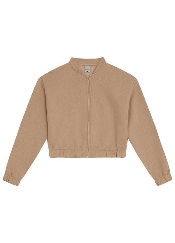 Malwee - Jaqueta Feminina Bomber em Moletom Bege 5