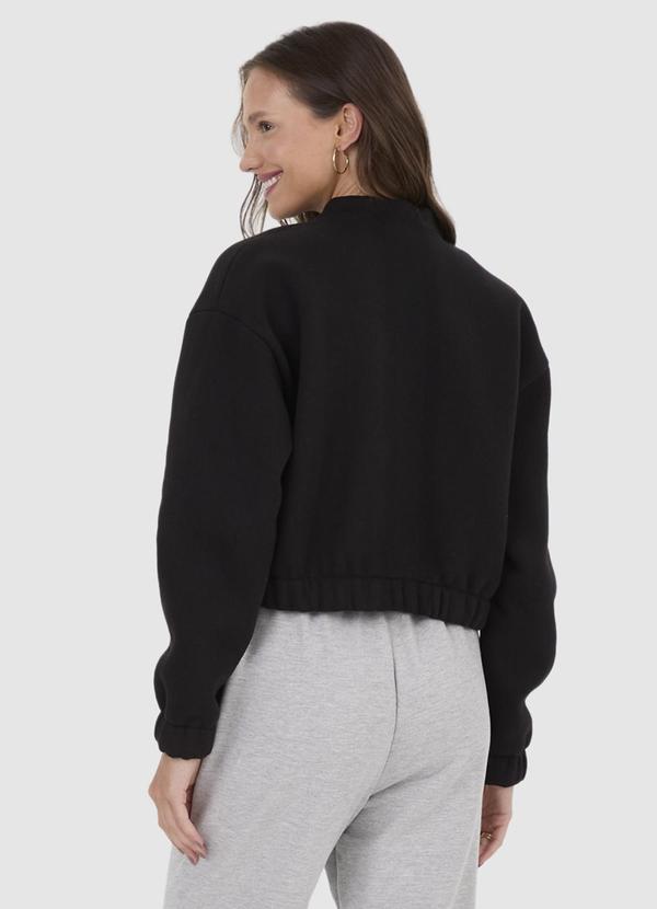 Malwee - Jaqueta Feminina Bomber em Moletom Preto 2