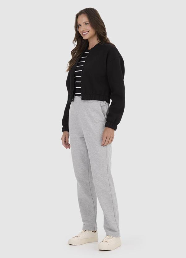 Malwee - Jaqueta Feminina Bomber em Moletom Preto 4