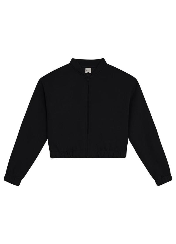 Malwee - Jaqueta Feminina Bomber em Moletom Preto 5