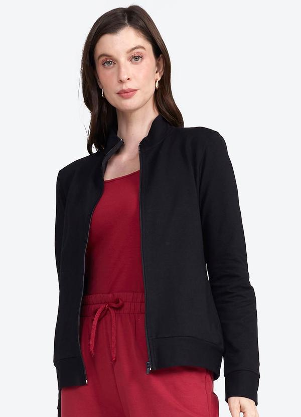 Basicamente - Jaqueta Moletom Comfort Feminina Preto