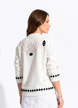 Cantão - Moletom Bordado Olho de Peixe Off White - CANTÃO