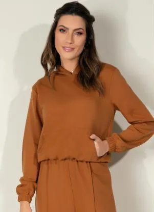 Queima Estoque - Moletom Caramelo com Bolso Canguru - QUEIMA ESTOQUE