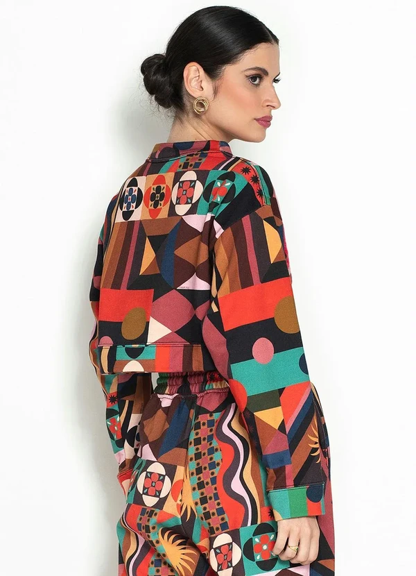 Farm - Moletom Cropped Artesanal Sol Preto 2